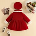 thumbnail image 5 of Fesfesfes Cute Outfits Girls Christmas Winter Dress with Hat and Collar Long Sleeve Casual Party Wear Cozy Thickened Layered Playful Holiday Outfit, 5 of 9