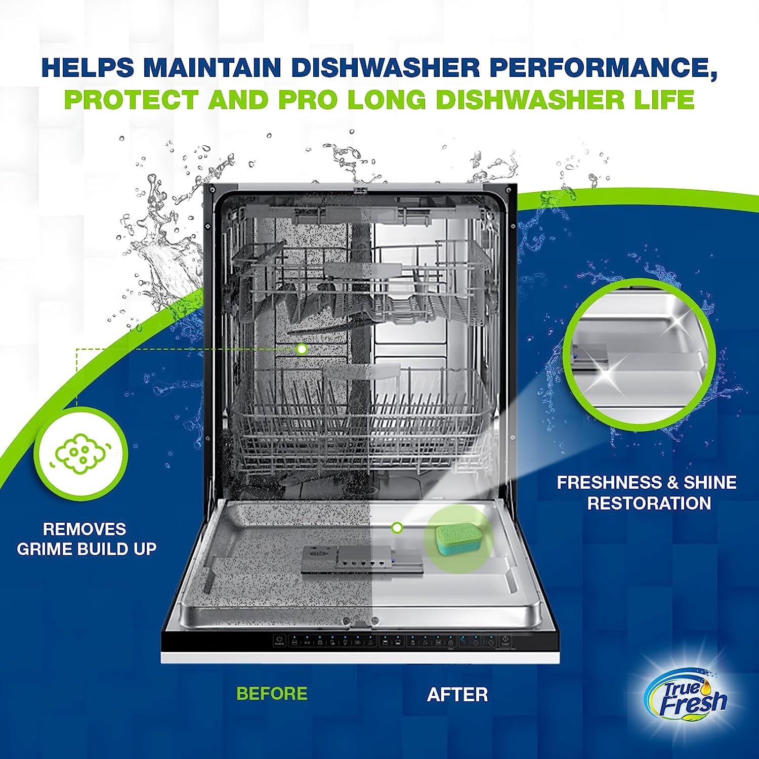 True Fresh Washing Machine Cleaner and Dishwasher Cleaner Tablets Bundle - 24 Pack Each