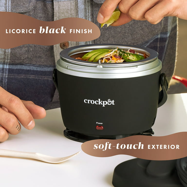 Crockpot 20-oz Lunch Crock Food Warmer, Heated Lunch Box, Black