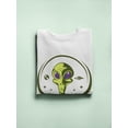 thumbnail image 3 of Scary Green Alien  Sweatshirt Men -Image by Shutterstock, Male x-Large, 3 of 4