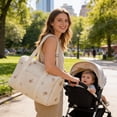 thumbnail image 5 of Quilted Baby Diaper Bag Large Capacity Duffle for Women Suitable for Traveling and Weekend Trips with Multiple Pockets for Hospital Visits, 5 of 8