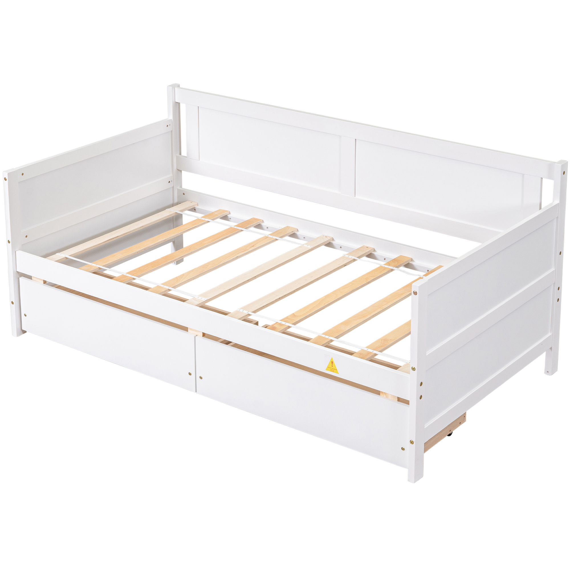 uhomepro White Daybed with Storage Drawers, Wood Twin Bed Frame Sofa Bed for Kids Girls Boys, Living Room Bedroom Furniture, No Box Spring Needed - image 5 of 11