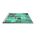 thumbnail image 2 of Ahgly Company Machine Washable Indoor Rectangle Patchwork Turquoise Blue Transitional Area Rugs, 8' x 12', 2 of 4