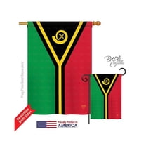 Breeze Decor 08350 Vanuatu 2-Sided Vertical Impression House Flag - 28 x 40 in.