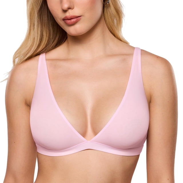 Bralette INLYRIC Inbarely Soft Escote Profundo Sin Aros Rosa XL