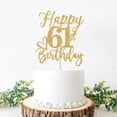 thumbnail image 2 of Decoración para tartas Yotawebery Happy 61er Birthday, 18 cm x 12 cm, 2 of 7