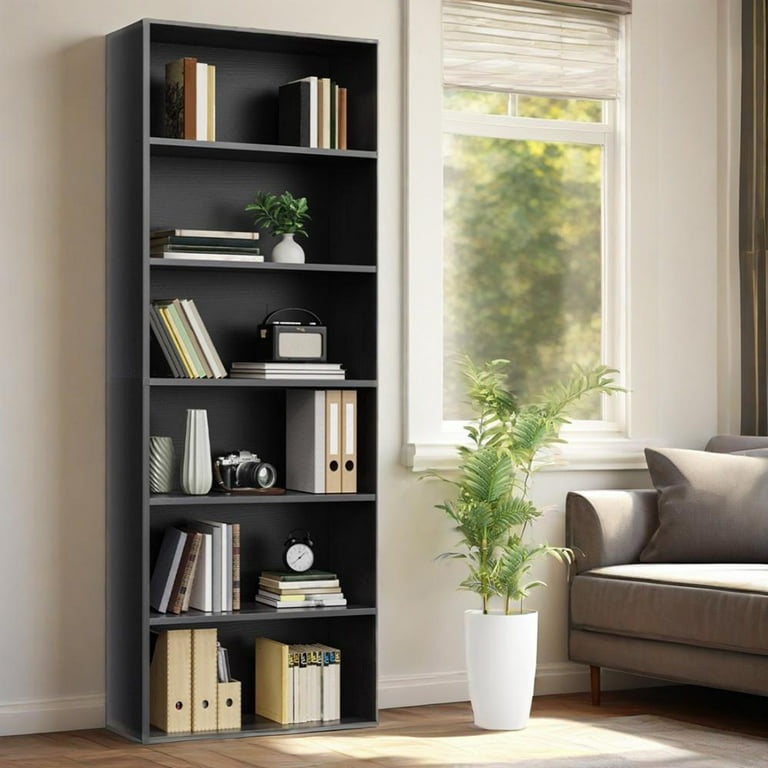 CONCETTA 6 Shelf Bookcase, 63 Inch Tall Floor Standing Open