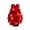 Red, variant on Christmas Decoration, Green Pom Pom Tree with Star Topper, Plush Tabletop Holiday Centerpiece for Mantel Shelf Desk, 15.75 in