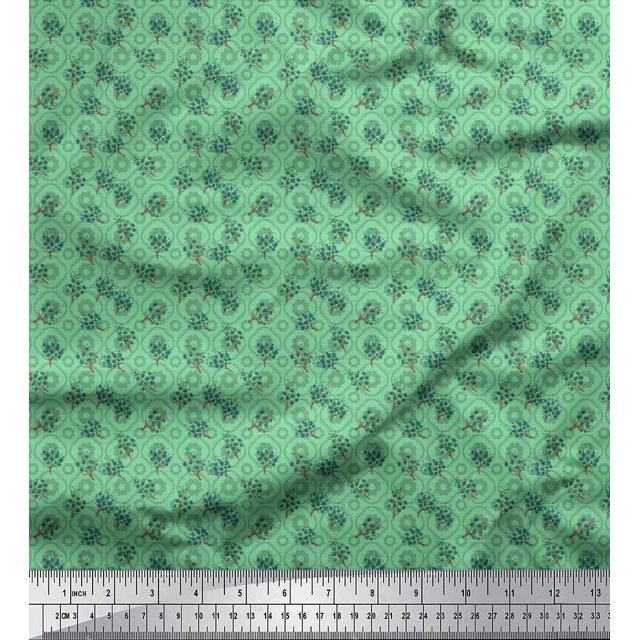 Soimoi Velvet Fabric Flower Watercolor Print Sewing Fabric Yard 58 Inch Wide