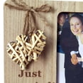 thumbnail image 2 of Marco de fotos de boda para recién casados, 7,8 x 7,08, marco de fotos rústico para parejas, marco personalizado con corazón tejido para regalos de despedida de soltera, 2 of 4