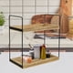 thumbnail image 5 of Organizador de encimera de baño, organizador de tocador, soporte de mostrador de baño de madera de 2 niveles, bandeja de tocador de pie para el hogar, 5 of 9