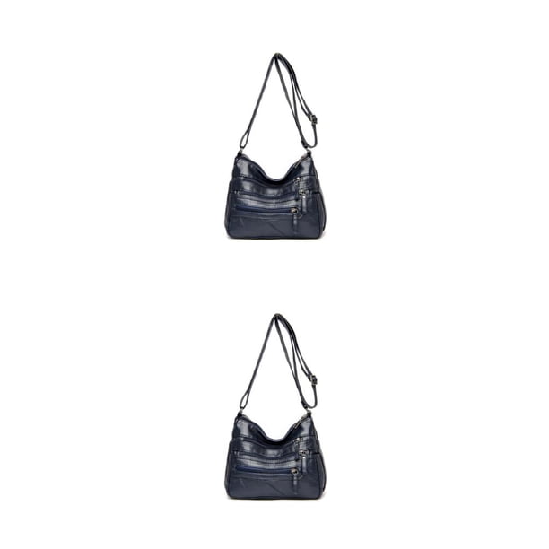 Minnieouse Bolso bandolera con estilo para mujeres adultas para oficina y restaurante Bolsos cruzados para mujer Bolso de diseñador de lujo azul Azul marino 1 2piezas
