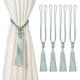 thumbnail image 1 of Uxcell Sujetadores de Cortinas, Paquete de 4 Sujetadores de Cortina Elegantes Hechos a Mano con Borlas Clips para Ventanas Soporte Decorativo, Azul Grisáceo, 1 of 7
