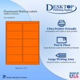 thumbnail image 2 of shiyou-Fluorescent Mailing Labels - 4" x 2" Orange - 10 Per Sheet - Bright Neon Color Address Stickers for High Visibility - Inkjet/Laser - 25 Sheets / 250 Labels, 2 of 4