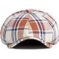 thumbnail image 5 of CoCopeaunts Newsboy Cap Spring Summer Cotton Artist Painter Beret Hat Plaid Ivy Cap Flat Beret Cap Newsboy Hats for Women, 5 of 8