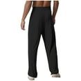 thumbnail image 2 of SiiRoh Men's Samba Salsa Ballroom Dance Pants Solid Color Adjustable Buckle Belted Trousers Black XL, 2 of 6