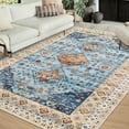 thumbnail image 5 of CAROMIO Area Rug Washable Rug Modern Bordered Area Rug for Living Room Contemporary Bedroom Rug Low Pile Anti-Slip Backing Indoor Carpet, 8' x 10' Blue, 5 of 7
