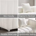 thumbnail image 3 of 84" Teddy Velvet 3-Seater Bubble Couch, Plush Modern Sofa with Deep Seat & 6 Metal Legs for Living Room, Bedroom, Office, 3 of 7