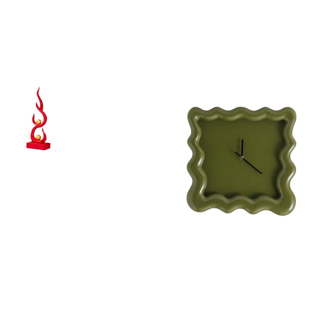 Reloj de pared con escultura de fuego abstracta, estatua artística, adorno, escultura moderna, coleccionable, material de resina, adecuado para oficin