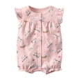 thumbnail image 3 of ATAIKU 0-24M Newborn Baby Girls Cotton Summer Snap-up Romper Infant Sleeveless Ruffled Outfits Toddler Unicorn Jumpsuit, 3 of 5