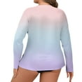 thumbnail image 4 of Plus Size Women's Long Sleeve Gradient Rash Guard Shirt UV Protection Quick-Dry Top for Water Sports Beach, 4 of 5