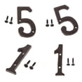 thumbnail image 1 of Números de Puerta Macarena de 4 Uds. Etiqueta de Señal DIY hierro forjado negro, 1 of 8