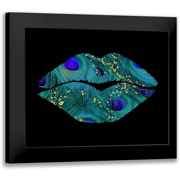 Lavoie, Tina 14x12 Black Modern Framed Museum Art Print Titled - Peacock Kiss