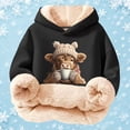 thumbnail image 2 of Byoo Big Boy Lined Hooded Sweatshirt Classic Cute Cow Printing Full Sleeve Unisex Hoodie Kids Winter Pullover Top,GY2, 2 of 5