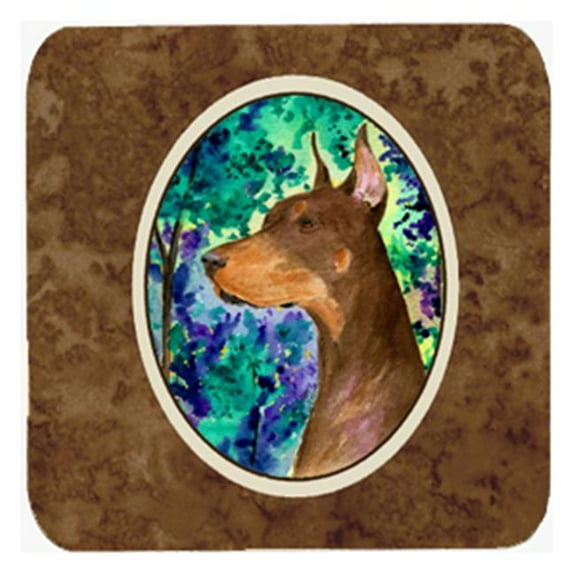 Doberman Foam Coasters - Set Of 4, 3.5 x 3.5 In.