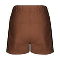 thumbnail image 6 of Okbop Athletic Shorts for Women Summer Solid Color High Waist Lace-Up Pockets Three-Part Shorts Pajama Shorts Brown XL(10), 6 of 7