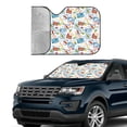 thumbnail image 3 of Kdxio Stamp Print Front Windshield Sun Shade,Folding Auto Sunshade for Car Truck SUV-Medium, 3 of 7
