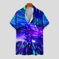 thumbnail image 2 of Fashion Men Comfortable Printing Short Sleeve Turndown Collar Blouse Shirt, 2 of 5