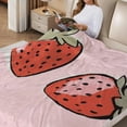 thumbnail image 2 of FCXZI Warm Cozy Decorative Flannel Blanket - Strawberries Design 60*80in, 2 of 7