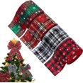 thumbnail image 1 of YISITIAN 4 Rolls Christmas Ribbon, Plaid Webbing for Holiday Gift Wrapping, DIY Fall Crafts and Christmas Tree Decorations AZ1014-4685, 1 of 6