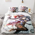 thumbnail image 3 of Juego de cama con edredón Genshin Impact, funda de edredón, funda de almohada, juegos de 2 o 3 piezas, tamaño para niños y adultos, 3 of 5