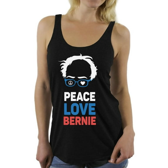 Awkward Styles Peace Love Bernie Racerback Tank Top for Women 2020 Elections Bernie Top for Her United States of America Patriotic Clothing Collection 2020 Choice Peace Love Bernie Fans Gifts Sanders