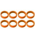 thumbnail image 1 of Juego de 8 cubiertas de silicona para ruedas de equipaje, color naranja, con cancelación de ruido y absorción de impactos, 1 of 8