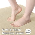 thumbnail image 2 of Smiry Memory Foam Bathroom Rugs 30x20, Non-Slip Bath Rugs and Mats, Soft Absorbent Bathroom Mat for Bathroom Floor Machine Washable, Beige, 2 of 6