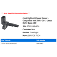thumbnail image 2 of Front Right ABS Speed Sensor - Compatible with 2006 - 2013 IS250 Base AWD 2007 2008 2009 2010 2011 2012, 2 of 2