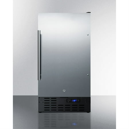 18 Inches wide built-in undercounter all-refrigerator with a stainless steel door  black cabinet  digital thermostat and front lock
