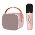 thumbnail image 2 of Mini máquina de Karaoke, altavoz Bluetooth portátil con sonido envolvente HiFi y micrófono para el hogar y al aire libre, color rosa, 2 of 5