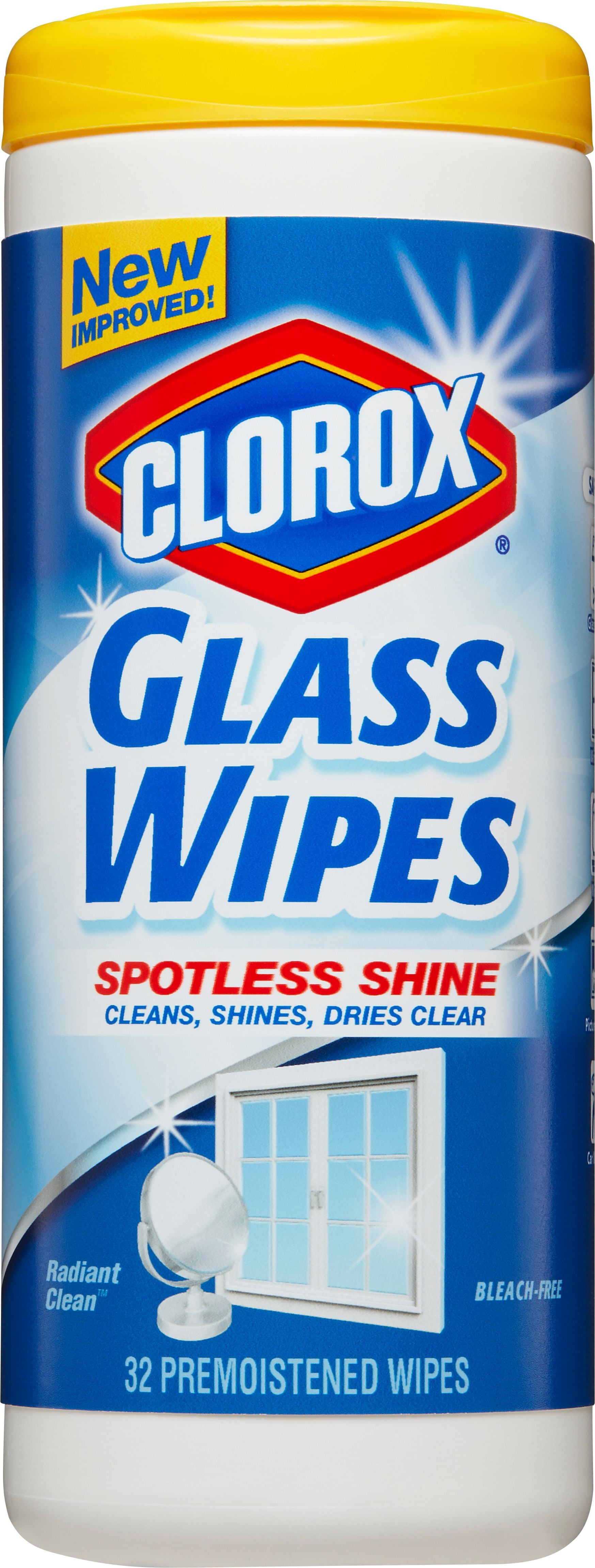 Clorox Glass Wipes, Streak Free Cleaning Wipes Radiant Clean, 32