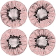 thumbnail image 2 of Shower Caps,Pink Cartoon Unicorn Rainbow Rocket Cloud Pattern Waterproof Shower Cap for Women 4 Pieces,Double Reusable Hair Cover for Shower PEVA Elastic Stretch Hem, 2 of 7