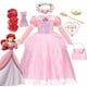 thumbnail image 2 of Vestido de princesa Ariel de La Sirenita de Disney, disfraces de Cosplay para niñas pequeñas, ropa para niños, fiesta de cumpleaños, 7-8T(140) Gao Jinjia LED, 2 of 2