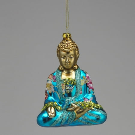 set of 6 glass turquoise and gold meditating buddha set of 6 glass turquoise and gold meditating buddha