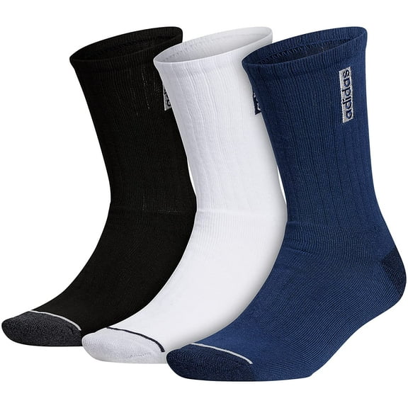 Men's Adidas Tech Indigo/White/Black Cushioned 3-Pack Crew Socks -
