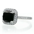 thumbnail image 2 of 1.5 Carat Princess Cut Black Diamond Classic Halo Engagement Ring on 10k White Gold, 2 of 2