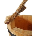 thumbnail image 5 of GOOD WOOD - Wooden Bucket 6" x 8" Water Wishing Well Pail with Rope Twine Handle Solid Wood Vintage Style Primitive Planter - Made in The USA, 5 of 6