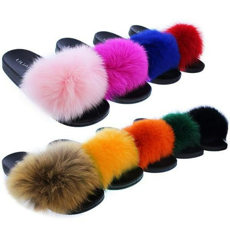 Furry sandals cheap walmart