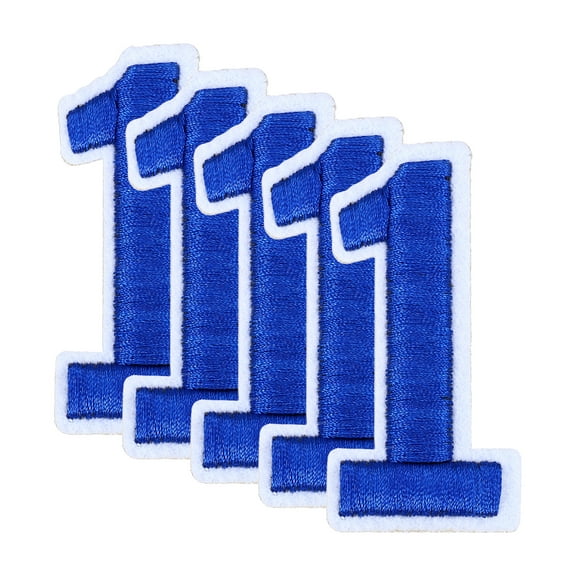 Uxcell 20 Pcs Number Patches 2.4" Height Number 1 Embroidered Decorative Repair Patches Iron/Sew On Embroidery Appliques for Decor Clothes Shoes Hats Backpacks DIY  Crafts, Blue